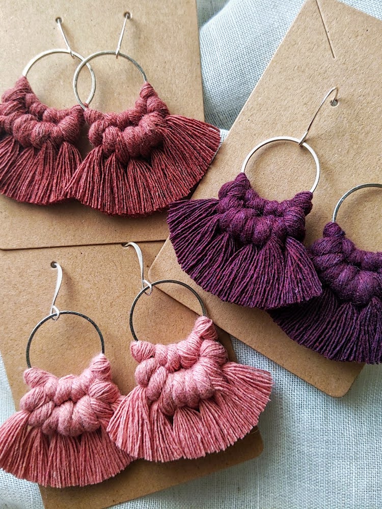 DAINTY FRINGE Macrame Earrings